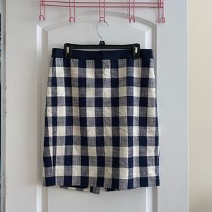 J. Crew tweed buffalo checked pencil skirt